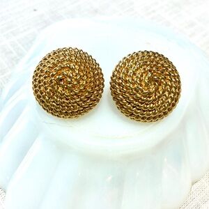 Classic Rope style Monet Dome Clip Earrings